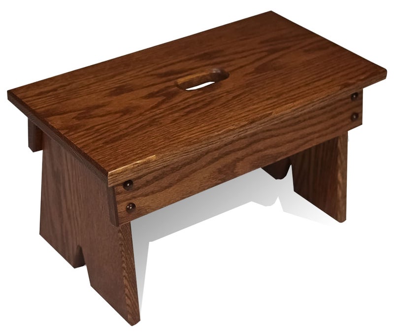 Peaceful Classics Step Stool - Amish Handmade Kids Step Stools - Bathroom, Bedroom, Living Room Or Kitchen Step Stool for Adults - Multipurpose Foot Stool Made of Solid Oak (9" High, Harvest) - Image 1